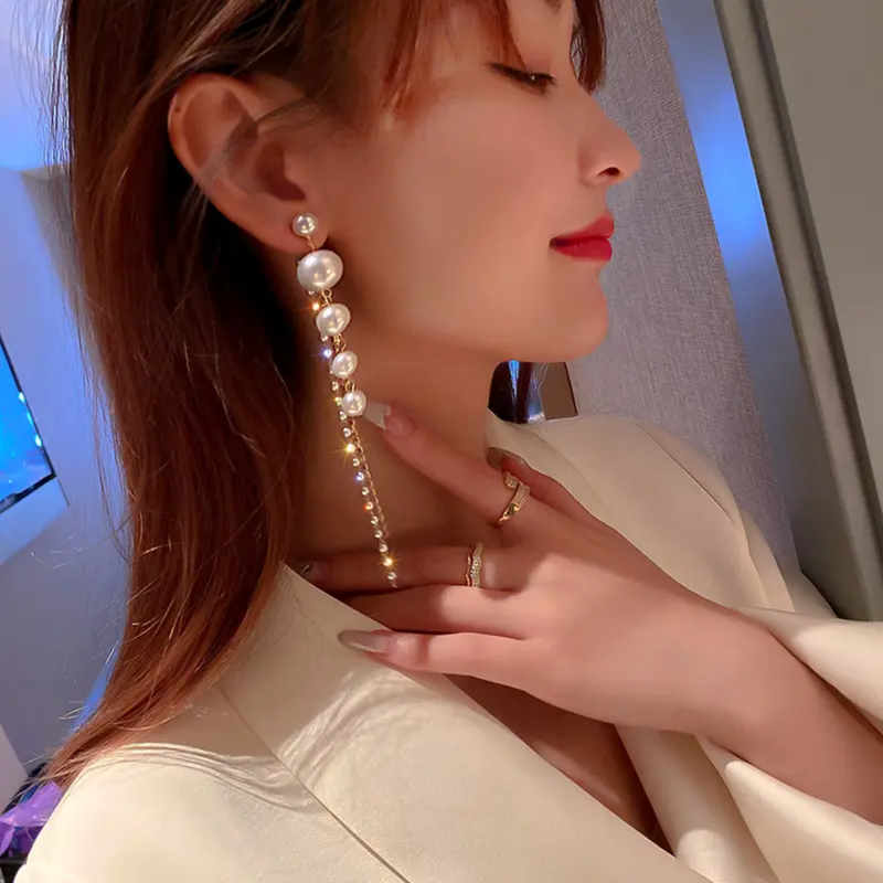 pearl long earings