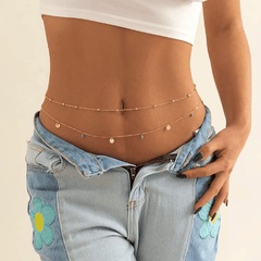 Golden Drop Charm Waist Chain – Ethnic Belly Chain for Women