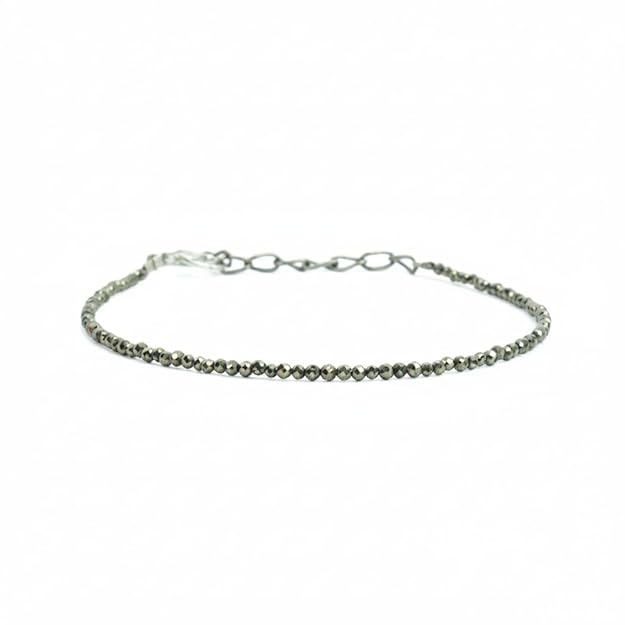 Pyrite Anklet for Women – Natural Healing Crystal Chain for Wealth, Protection & Positive Energy