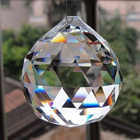 Clear Crystal Ball Suncatcher – Hanging Faceted Glass Prism for Window Decor & Rainbow Maker