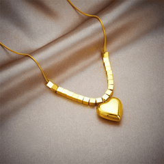 Golden Heart Charm Necklace