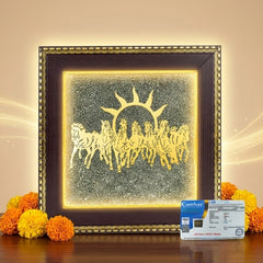 7 horses pyrite frame for wealth prosperity and financial success