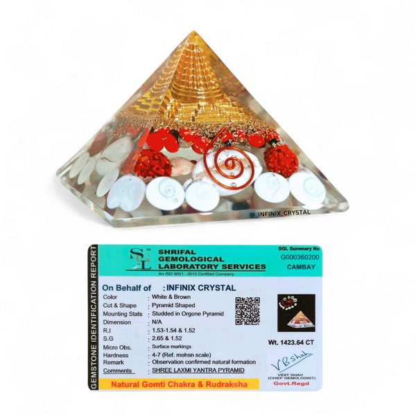 Laxmi Wealth Pyramid Crystal – Vastu & Feng Shui Prosperity Pyramid for Money, Success & Positive Energy Healing Decor