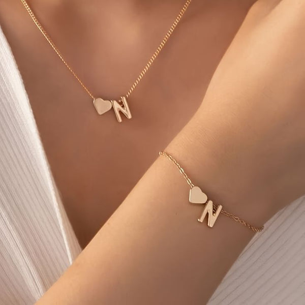 Letter chain pendent n Bracelet