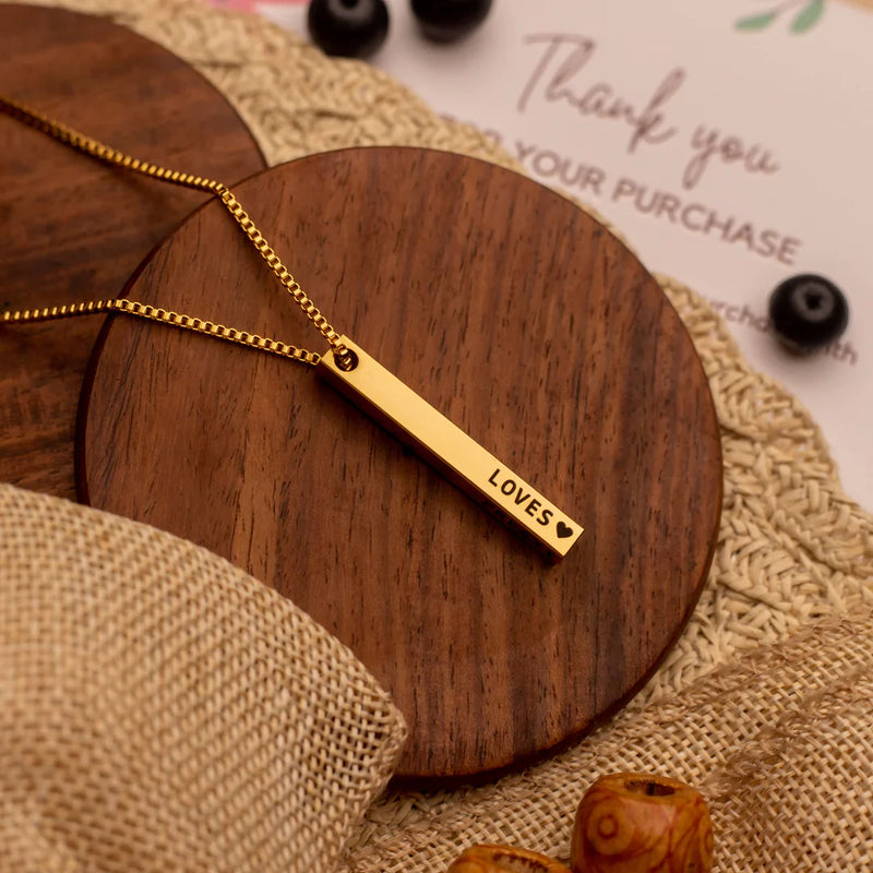 Engraved Pillar Pendant chain