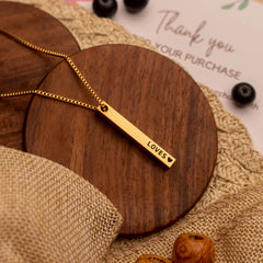 Engraved Pillar Pendant chain