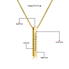Engraved Pillar Pendant chain