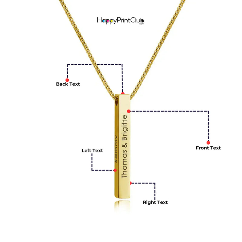 Engraved Pillar Pendant chain