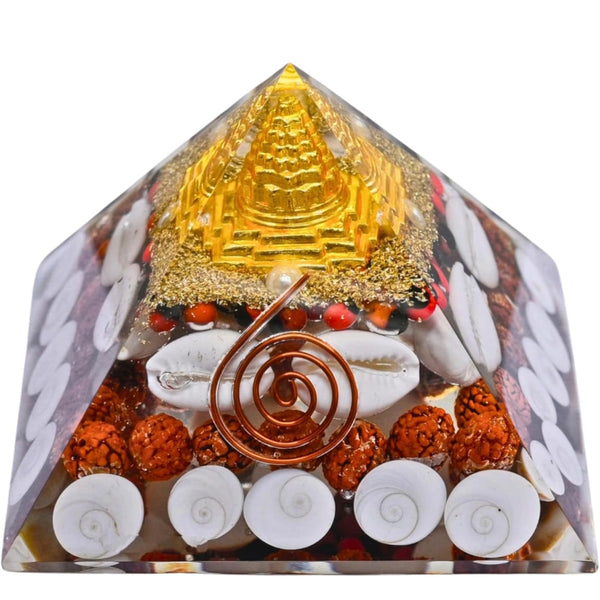 Laxmi Wealth Pyramid Crystal – Vastu & Feng Shui Prosperity Pyramid for Money, Success & Positive Energy Healing Decor
