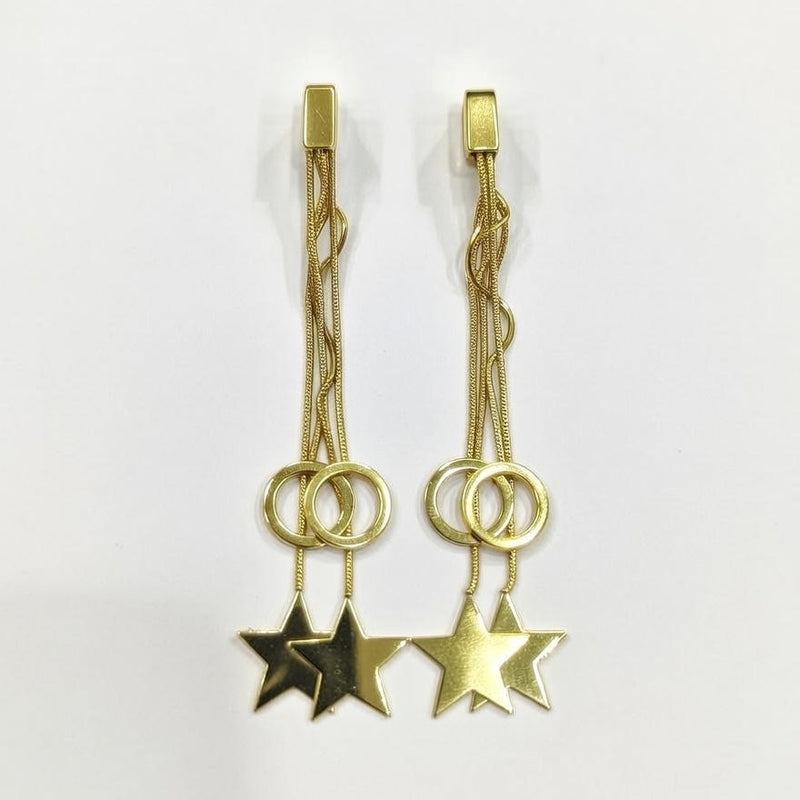Celestial Star Chain Drop Earrings