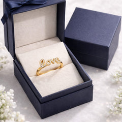 Elegant Gold “Love” Diamond Finger Ring