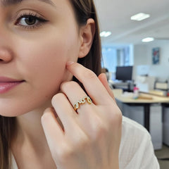 Elegant Gold “Love” Diamond Finger Ring