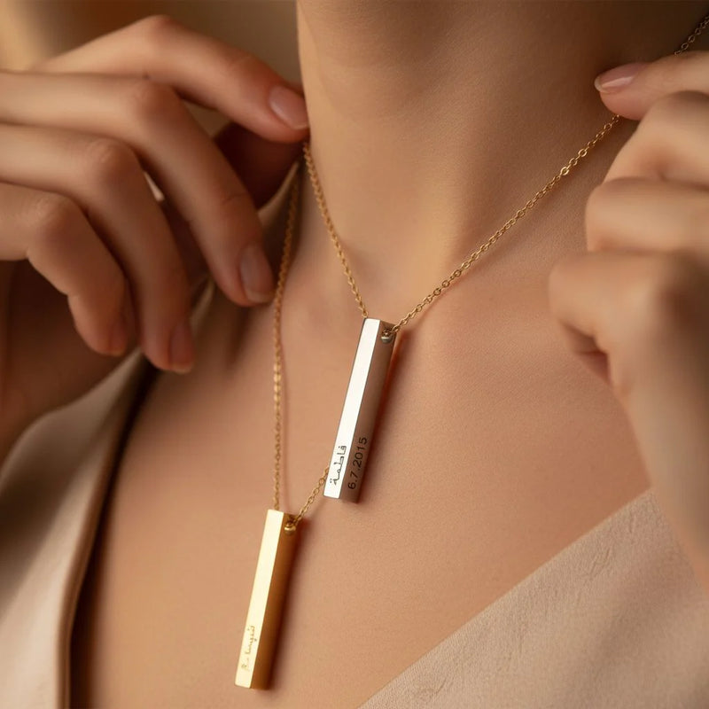 Engraved Pillar Pendant chain