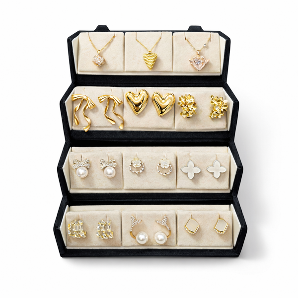 BinsAura 12 Pair Earrings Combo Set for Women | Stylish Gold Plated Studs & Drops | Lightweight Daily Wear Jewelry | Perfect for Girls & Women | Gift Combo Pack