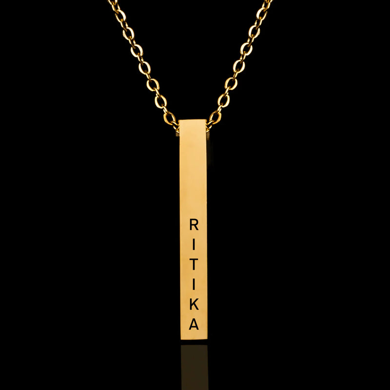 Engraved Pillar Pendant chain