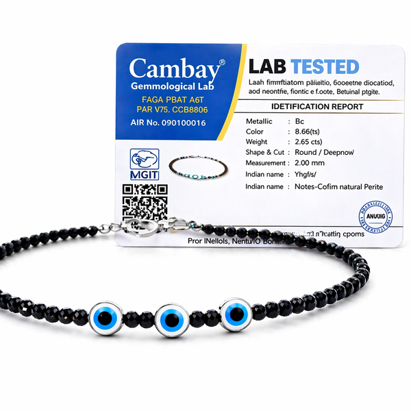 Black Tourmaline & Evil Eye Nazar Anklet – Spiritual Protection Jewelry for Women & Men