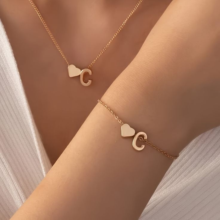Letter chain pendent n Bracelet