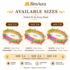 Kashmiri Multi-Color Glass ghungroos Bangle Set with Traditional Golden Jhumka Earrings & Luxury Gift Box (Free earrings + free bangle box )