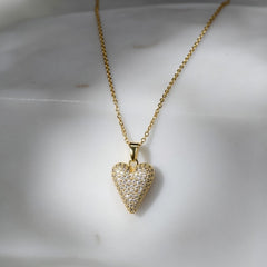 Radiant Heart Crystal Pendant Necklace