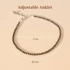 Pyrite Anklet for Women – Natural Healing Crystal Chain for Wealth, Protection & Positive Energy