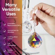 Clear Crystal Ball Suncatcher – Hanging Faceted Glass Prism for Window Decor & Rainbow Maker