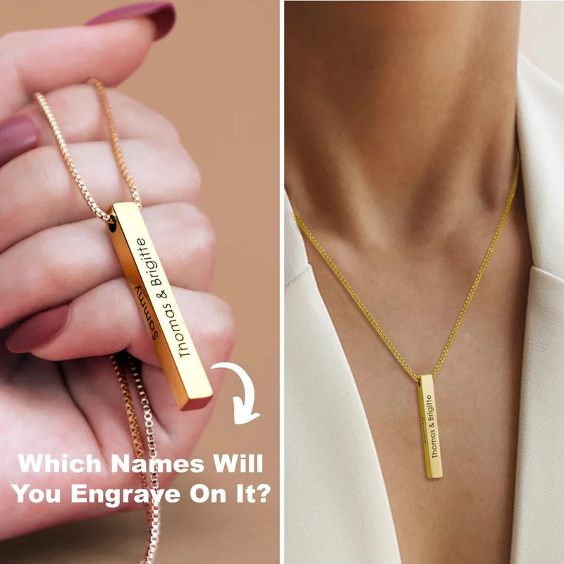 Engraved Pillar Pendant chain