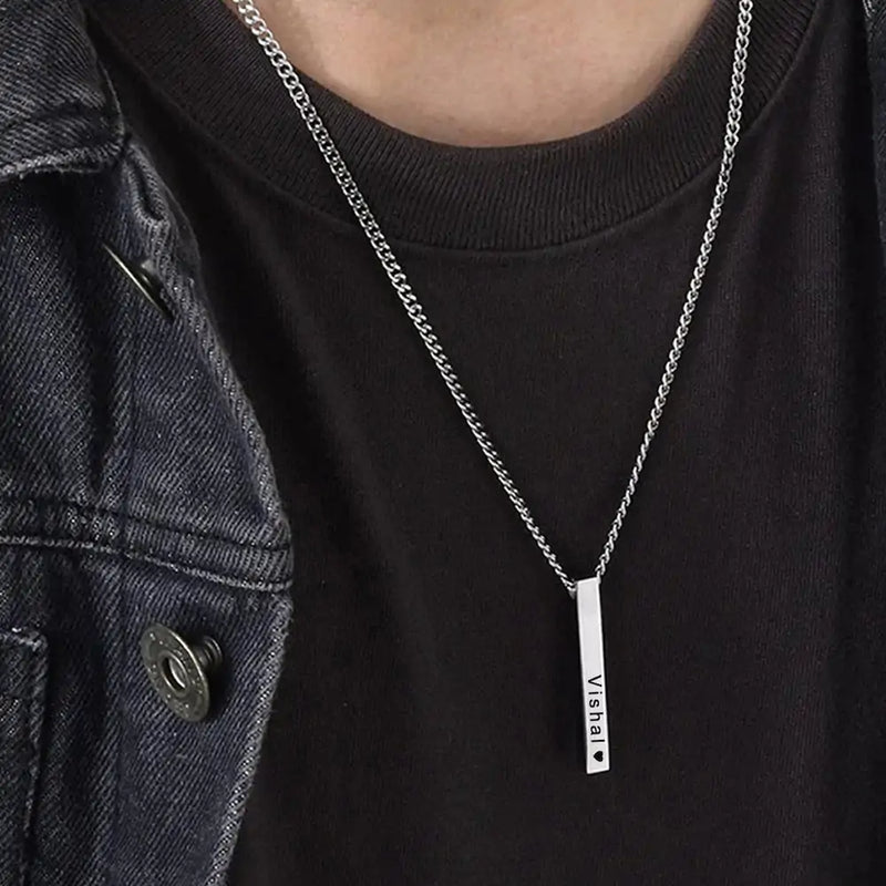 Engraved Pillar Pendant chain