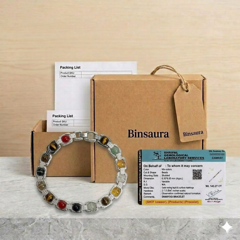 Premium Navratna Bracelet |Natural Gemstone Bracelet for Men & Women