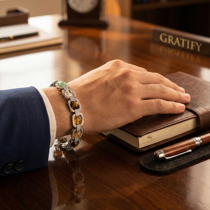 Premium Navratna Bracelet |Natural Gemstone Bracelet for Men & Women