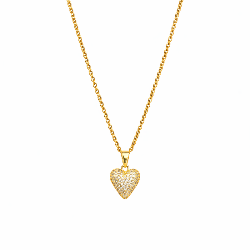 Radiant Heart Crystal Pendant Necklace