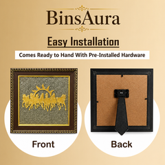 7 Running Horses Pyrite Frame Vastu Wall Decor – Wealth, Success & Career Growth Feng Shui Horse Painting for Home & Office