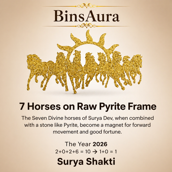 7 Running Horses Pyrite Frame Vastu Wall Decor – Wealth, Success & Career Growth Feng Shui Horse Painting for Home & Office