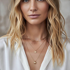 Gold Layered Star & Heart Necklace for Women