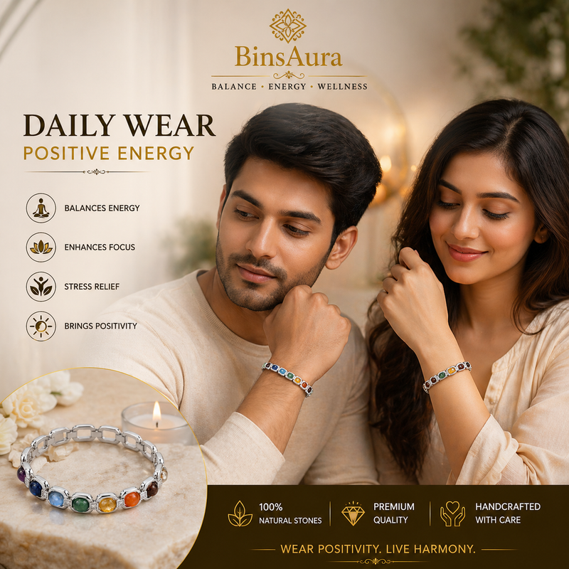 Premium Navratna Bracelet |Natural Gemstone Bracelet for Men & Women