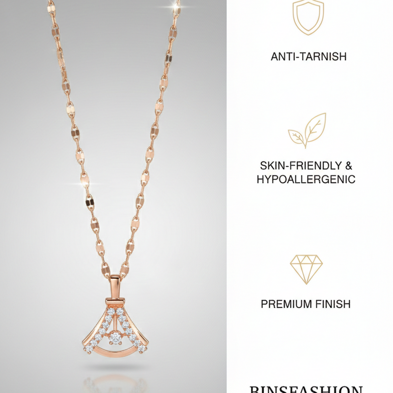 Elegant Crystal Arch Pendant Necklace