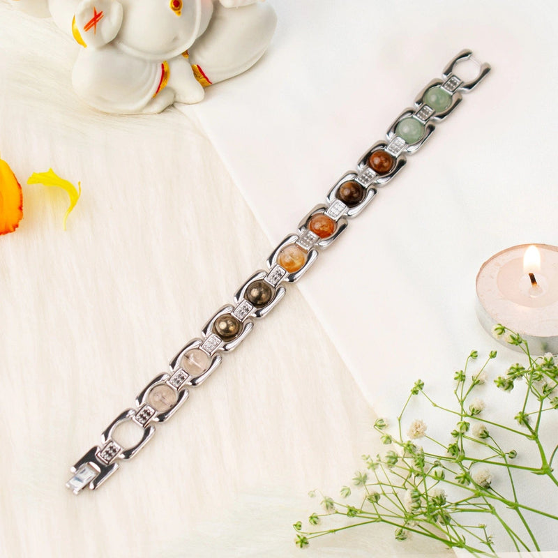 Premium Navratna Bracelet |Natural Gemstone Bracelet for Men & Women