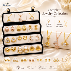 BinsAura 12 Pair Earrings Combo Set for Women | Stylish Gold Plated Studs & Drops | Lightweight Daily Wear Jewelry | Perfect for Girls & Women | Gift Combo Pack