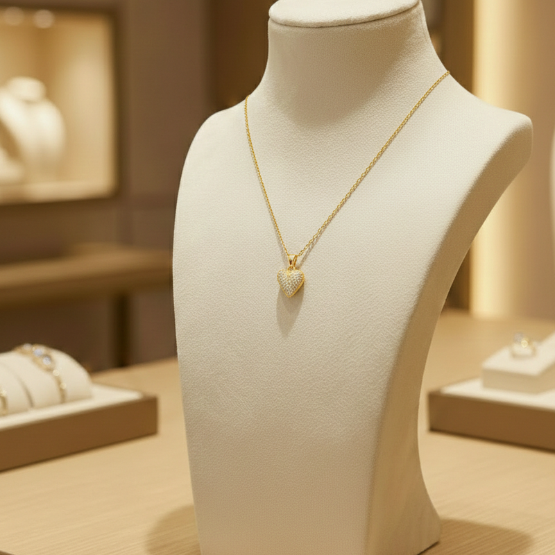 Radiant Heart Crystal Pendant Necklace