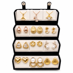 BinsAura 12 Pair Earrings Combo Set for Women | Stylish Gold Plated Studs & Drops | Lightweight Daily Wear Jewelry | Perfect for Girls & Women | Gift Combo Pack