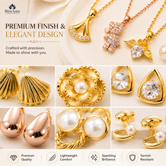 BinsAura 12 Pair Earrings Combo Set for Women | Stylish Gold Plated Studs & Drops | Lightweight Daily Wear Jewelry | Perfect for Girls & Women | Gift Combo Pack