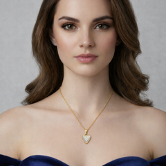 Radiant Heart Crystal Pendant Necklace
