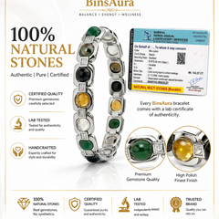 Premium Navratna Bracelet |Natural Gemstone Bracelet for Men & Women